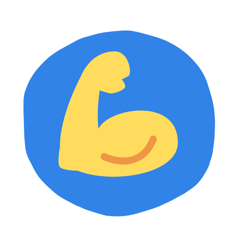 physiotherapy logo, muscle arm emoji graphic
